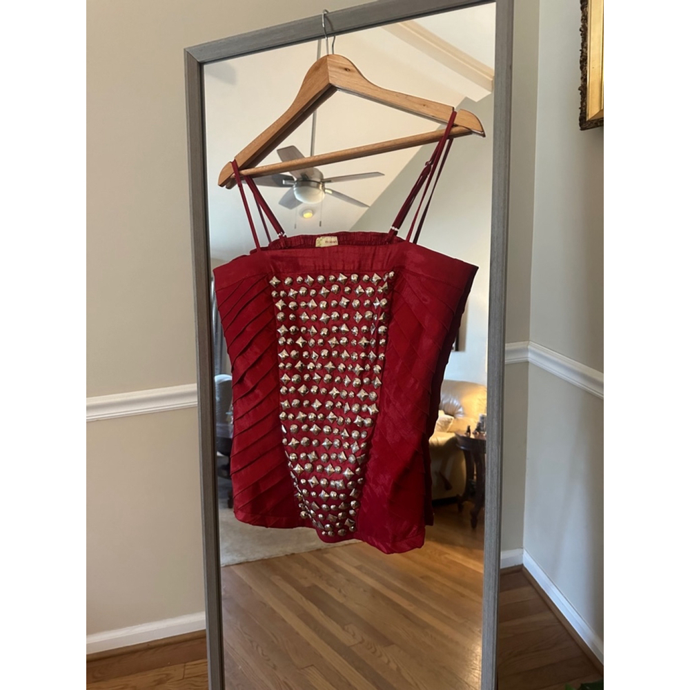 Wildcat Vintage Bedazzled Top Women 2XL Red Embellished